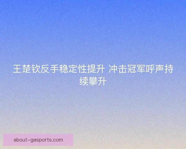 王楚钦反手稳定性提升 冲击冠军呼声持续攀升