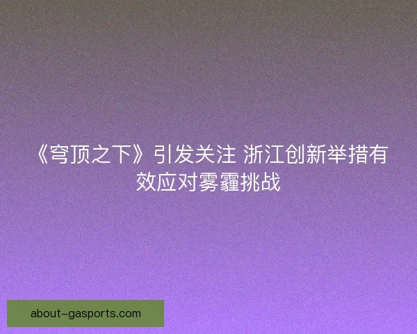 《穹顶之下》引发关注 浙江创新举措有效应对雾霾挑战