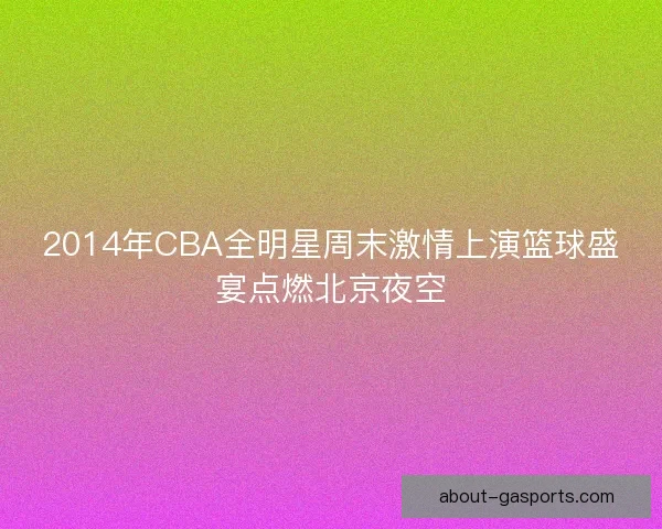 2014年CBA全明星周末激情上演篮球盛宴点燃北京夜空